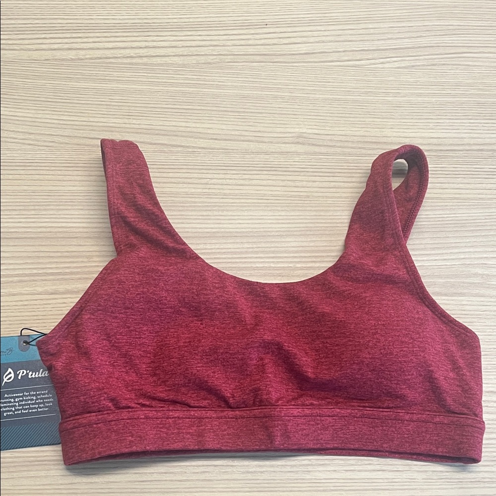 P'tula Deep Red Formation Sports Bra - M